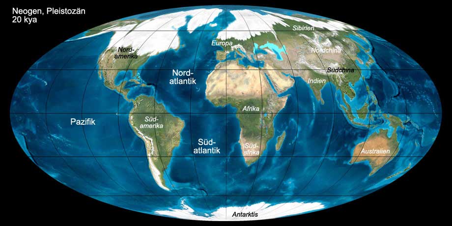 Die Welt während des Neogens (Pleistozän)