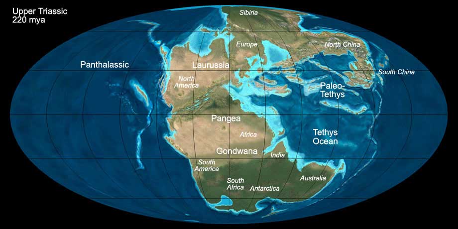 The world during the Upper Triassic